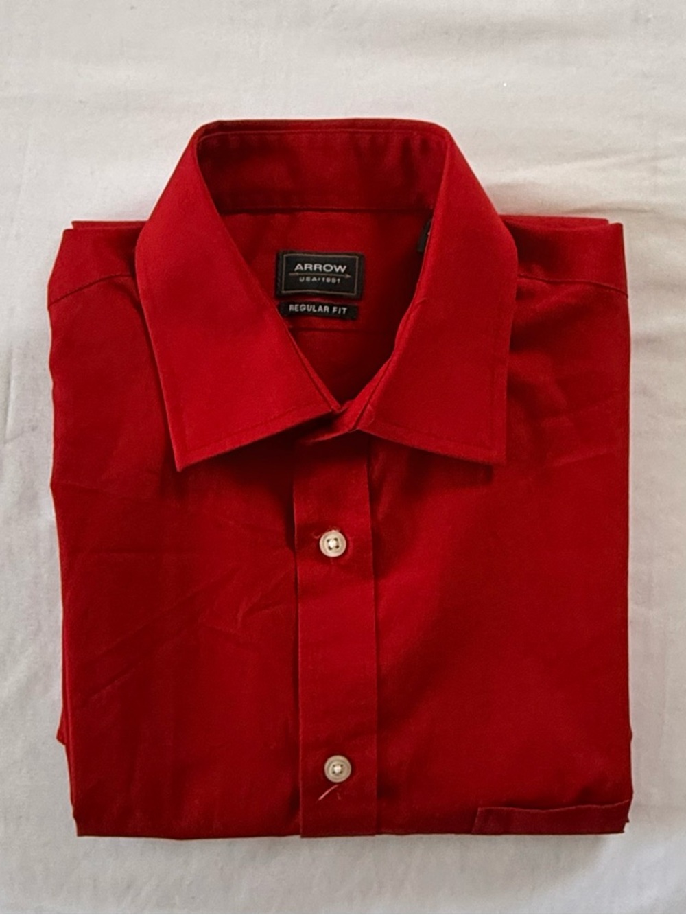 Arrow Brand Men’s Red Button Down Shirt Regular Fit Size Medium 15-15 1/2 32/33